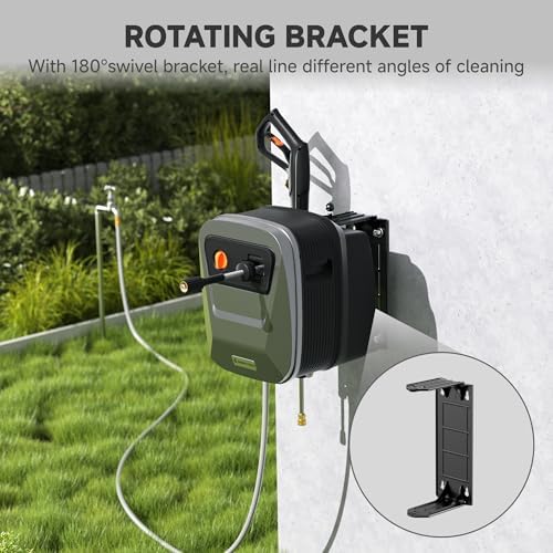 Giraffe Tools 65FT Wall Mount Pressure Washer G20, Dark Silver, Grey Hose - Image 6