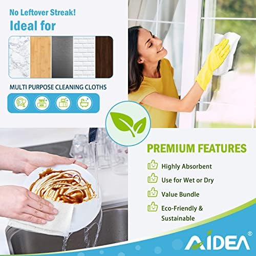 AIDEA White Microfiber Cleaning Cloth, 100PK, Cleaning Rags, 11.5"×11.5" - Image 7