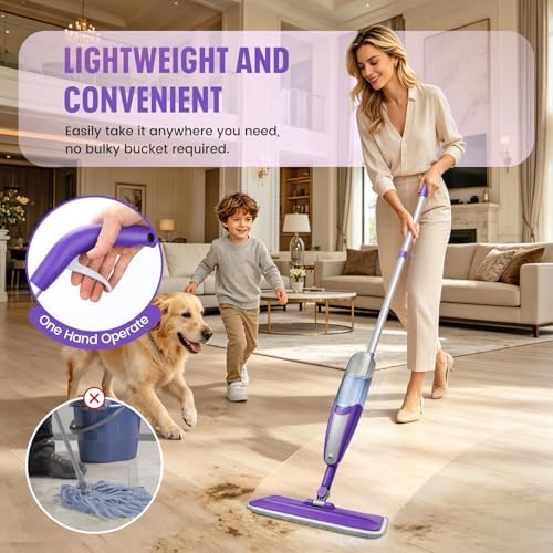 Spray Mop for Hardwood Floors Cleaning with 3 Washable Pads - Image 2