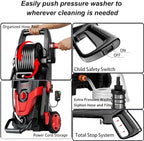 2026Upgraded 4800 MAX Pressure Washer w/5 Quick Connect Nozzles, 35ft Power Cord w/GFCI, Inlet Hose & Filter& Soap Tank for Cars/Driveways/Home Cleaning, Bright Red - Image 5