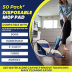 50-Pack Disposable Microfiber Pads for 16-18" Flat Mop, for Bona/Rubbermaid - Image 5