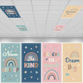 4pcs Classroom Inspirational Fluorescent Magnetic Light Covers,2x4 FT Boho by Hallswl