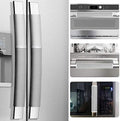 MRKG Refrigerator Door Handle Covers, Set of 5, Washable Without Fading, Keep Your Kitchen Appliance Clean from Smudges, Drips, Food Stains, Oil, 15.6X 5.6 inches, 6x3.5 inches (Gray) by MRKG