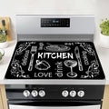 Black Stove Top Covers for Electric Stove, Mother Day Stove Cover Heat Resistant Glass Stove Top Pad, Kitchen Farm Decor Seasonal Induction Cooktop Protector Stove Top Mat Washable Oven Cover by Seimip