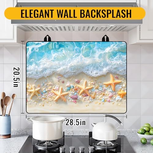 Stove Top Cover for Electric Stove,Glass Stove Top Cover, Heat Resistant Glass Cooktop Cover, Stovetop Protector, Kitchen Decor, Dish Drying Mats Cover for Ceramic Washer Top 28.5x20.5 inch - Image 2