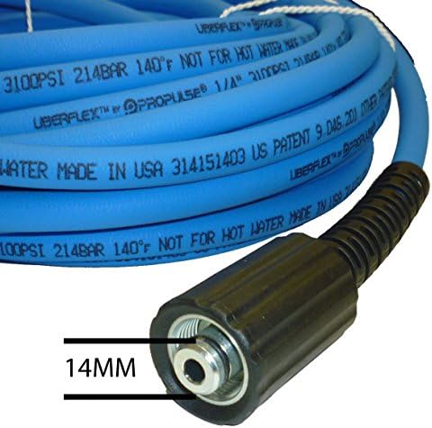 UBERFLEX™ Kink Resistant Pressure Washer Hose 1/4", 3,100 PSI with (2) 22MM - Made in USA - (25 Feet) - Image 2