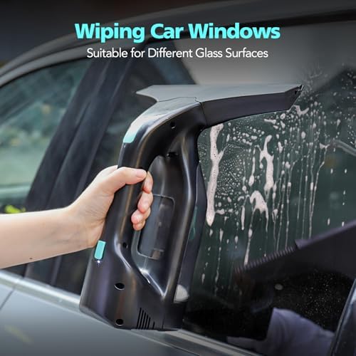Window Vacuum Cleaner Kit Cordless, 35Min Runtime & 2 Suction Nozzles Cleaning Tool, All-in-One Electric Squeegee Spray Kit for Streak-Free Windows Washing, Shower Glass, Mirrors,Car - Image 6
