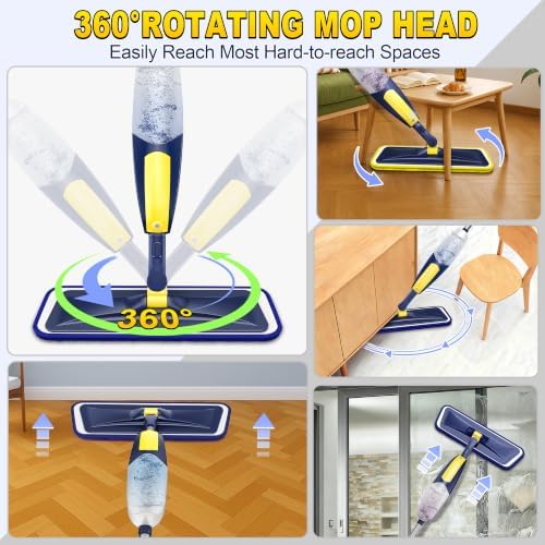 Wet Spray Mop for Floor Cleaning: Microfiber Mop for Hardwood Tile Laminate - Image 6