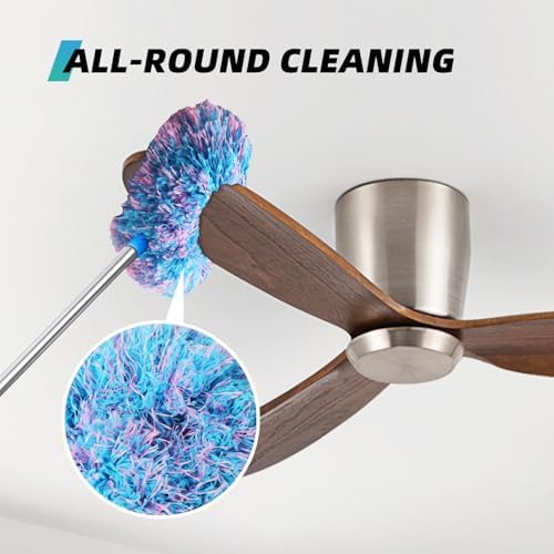 DRQ Ceiling Fan Cleaner Duster, 13-48 in Extension Pole, Blue Pink, 2 Pack - Image 3