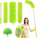Tiumso Duster with Extension Pole 100 inch Extendable Reusable Dusters for Cleaning 5-in-1 Anti-Spin Dusting Kits for High Ceiling Fans, Cobwebs & Vents, Reinforced Stainless Steel Telescopic Handle by Tiumso