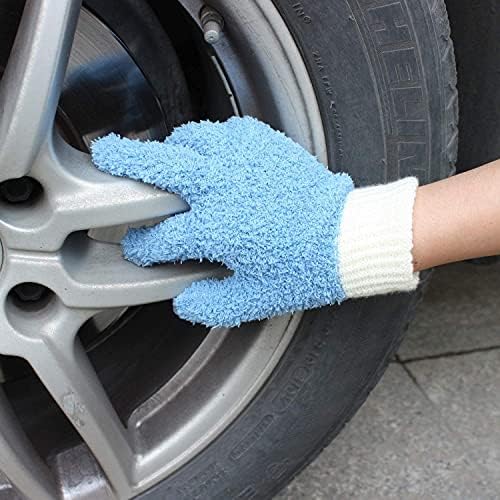 MIG4U Microfiber Dusting Gloves House Cleaning Glove for Blinds, Windows, Baseboard, Shutters, Furniture, and Car, Reusable Lint-Free Blue 2 Pairs S/M - Image 6