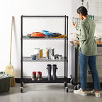 Amazon Basics 4-Shelf Heavy Duty Garage Shelving Storage Unit on 3" Wheel Casters, Adjustable Metal Wire Rack with Leveling Feet, 36" x 14" x 57.75", Black - Image 2