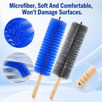 2PC Fan Cleaning Brush, Microfiber Duster Ideal for Electric and Blind, Reusable Fan Cleaner Brush Dust Remover, Non-disassembly Cleaning (Gray + Blue) - Image 5