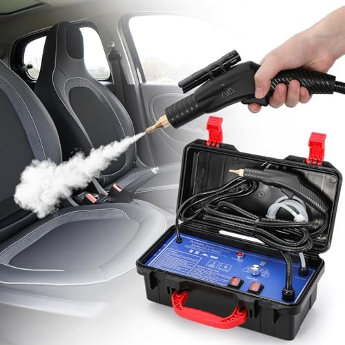 1700W Pressurized Steam Cleaner,Heavy Duty Portable Steamer for Car Detailing, High Temp, Home Use, Floor, Upholstery, Grout 110V with 12 pcs Accessories by HapyvergoDirect
