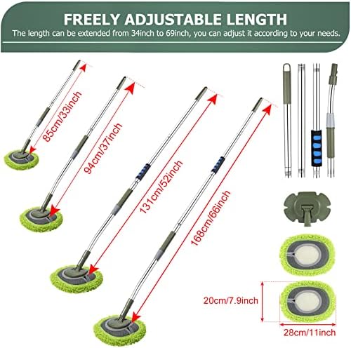 Wall Cleaner Mop Max 66’’ Long Handle, with 15°Labor-Saving Extension Pole - Image 5