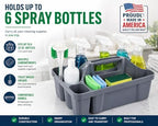 Libman Maid Caddy Cleaning Organizer, Heavy-Duty Janitorial Carry Caddy with Bottle Holders, Toilet Brush Holder & Tool Compartments, Commercial Cleaning Supply Tote - Image 2