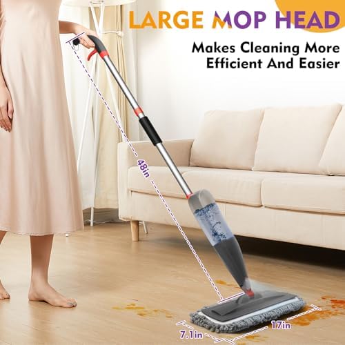 Spray Mop for Hardwood Tile Floor Cleaning with Microfiber Washable Pads - Image 3