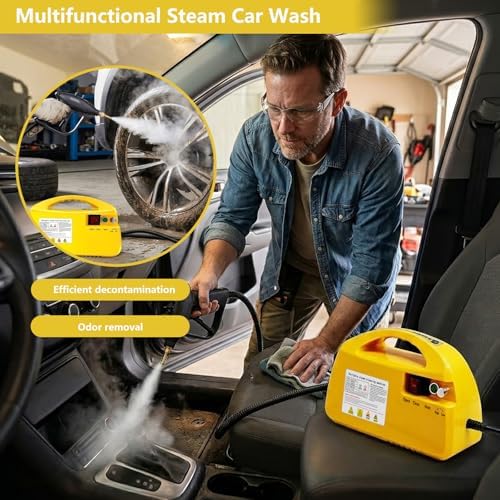 steam cleaner,Tankless Steam Cleaner for Home, Handheld Steamer for Cleaning, Car & Furniture – Portable Handheld Steamer with Instant Steam & Trigger Control (Yellow handheld) - Image 5