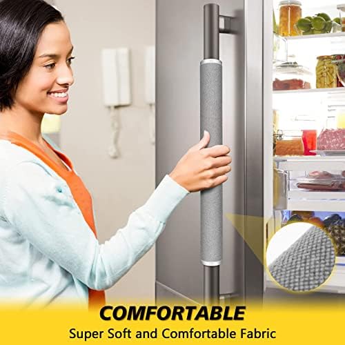 Refrigerator Door Handle Covers, 4pcs, Kitchen Appliance Decor, Fridge Microwave Dishwasher Cloth Door Covers, Keep Kitchen Appliance Clean from Smudges, Drips, Food Stains, Oil (Gray) - Image 5