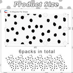 6Pcs Classroom Fluorescent Magnetic Light Covers,2x4 FT Black Polka Dot - Image 2