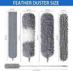 Dusters for Cleaning - 9Pcs Feather Duster Extendable Pole Up to 100'', Microfibre Feather Duster Bendable Washable Long Duster for Cleaning Ceiling Chandelier High Ceiling Furniture - Image 2