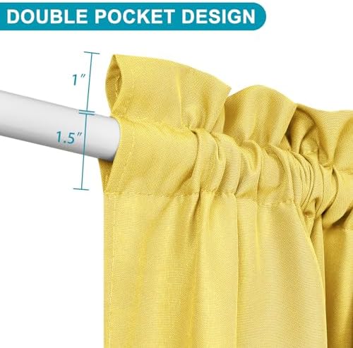 Hiasan French Door Curtains Privacy, Yellow, 52W x 40L, 1 Panel - Image 3