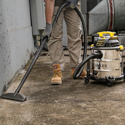 STANLEY SL18116 Wet/Dry Vacuum, 6 Gallon, 4 Horsepower, Stainless Steel Tank, 4.0 HP, Silver+Yellow - Image 6