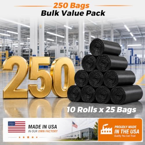 Delxo 40-45 Gallon Trash Bags, 250 Count, 40×45'' Large Black Garbage Bags - Image 5