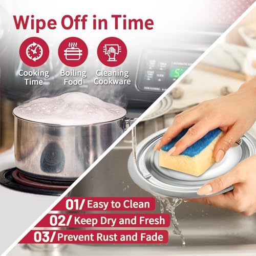 4-Piece Drip Pans Set - Compatible with GE Stoves - Chrome Finish Electric Stove Burner Drip Pans - 3 x 6inch, 1 x 8inch Stove Drip Pans - GE Stove Drip - Image 5