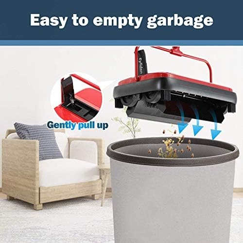 Eyliden Carpet Sweeper, Mini Size, Manual Sweeping, Red - Image 4