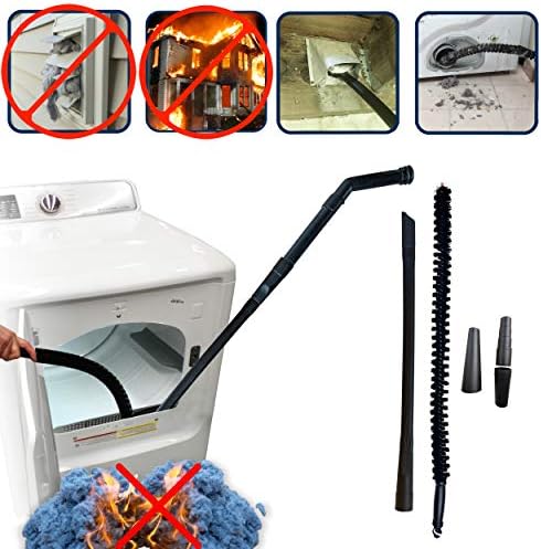 Vacuum Attachment for Dryer Vent, Crevice Cleaning Tool for Clothes Dryer with Lint Trap Brush and Flexible Hose. Duct Cleaner Kit. Designed By Dryer Vent Cleaning Technicians. - Image 2