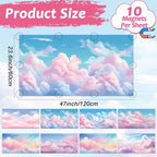 8 Pcs Fluorescent Light Covers with 80 Magnets Decorative for Classroom Ceiling Light 4 x 2 Feet Magnetic Lights Covers Filter Easy Install for Office Hospitals & Home Drop Ceiling Supplies (Cumulus) - Image 2