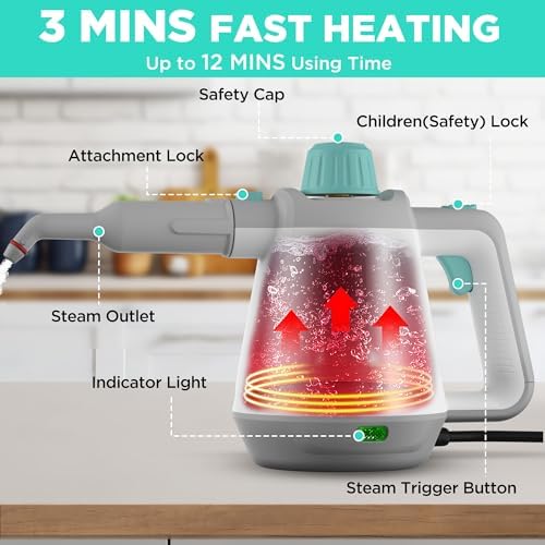 HAUSHOF Handheld Steam Cleaner, 11 pcs Accessories - Image 6