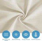 RYB HOME Thick Faux Linen Weave Textured Curtains for French Door Tie up Window Covers Sidelight Door Curtains Blinds for Patio, 1 Piece, 26W x 69L Inches, Linen - Image 5