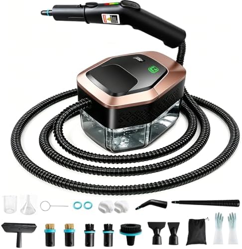 Steam Cleaner for Home & Car, 3-Level Adjustable Pressurized Steamer for Cleaning, 10s Heat-Up, 1.8L Large Tank, Handheld Portable Steamer Cleaner for Furniture,Upholstery,Grout,Tile,Walls, Bathroom by Unknown