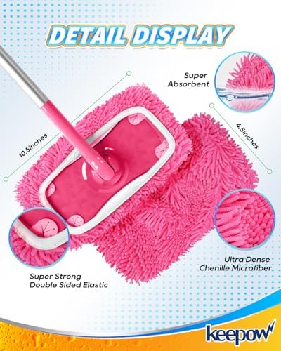 KEEPOW Reusable Microfiber Mop Pads Compatible with Sweeper Mop - Image 6