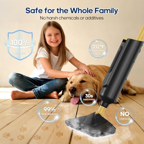 NEWBULIG Steam Mop for Hardwood/Tile/Carpet, Lightweight Steamer Cleaner for Floor Cleaning, Heats Up in 30 Seconds，16.4 FT Cord and 2 Washable Pads - Image 4