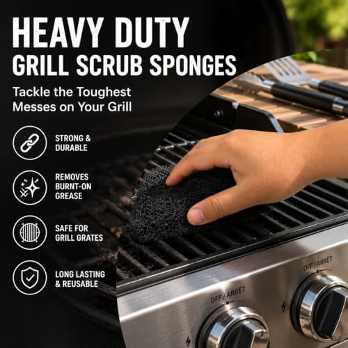 Grill Cleaning Kit, 10 PCS Bristle-Free Griddle Scrubber Pads with Reusable Handle, 4 Cleaning Levels for Blackstone, Grill Grates, Cast Iron, Smoker & Oven Racks - Image 4