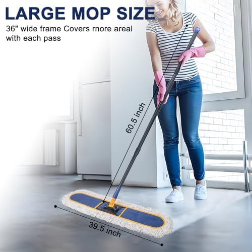 KeFanta 36" Commercial Dust Mops,Industrial Dry Wet Mop with 2 Mop Pads - Image 2