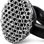 Chainmail Scrubber for Cast Iron, 316 Stainless Steel Cast Iron Cleaner with Silicone Handle, Chain Mail Scrubber for Skillet, Grill, Griddle, Dutch Oven & BBQ Cookware, Rust Resistant by Unknown
