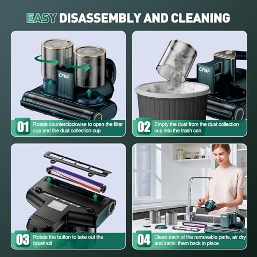 CFBF Mattress Bed Vacuum Cleaner with 16Kpa Suction & 253.7nm UV-C Light - Image 6