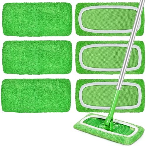 Reusable Microfiber Mop Pads for Swiffer Sweeper Mop, 6 Pack by ZHAYAO