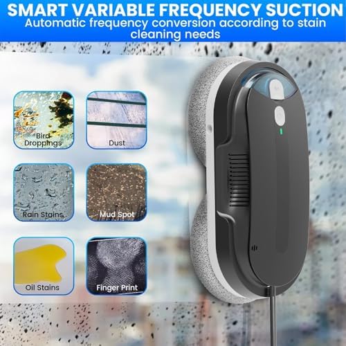 Window Cleaning Robot - Double Helix 4800-6400Pa Suction, (Black) - Image 6