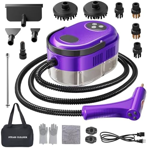 Handheld Steam Cleaner, 10s Fast Handheld Heating Steamer for Cleaning 15-in-1 High Pressure Steam Cleaner for Home & Kitchen, Grease, Grout, Tile,Floor,Couch and Car by Unknown