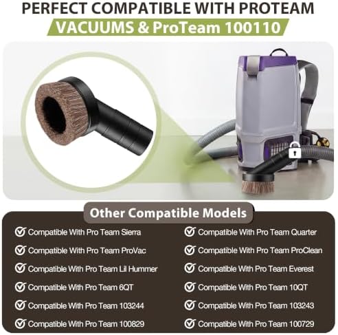 6 Pack 1.5" Vacuum Brush Compatible with ProTeam Backpack Vacuum # 100110 - Image 2