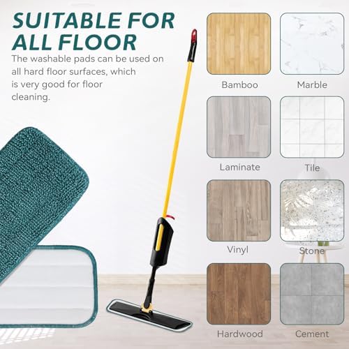 Replacement Mop Pads Fit for Rubbermaid Commercial 18" and 17" Mop - 10 Pack Wet & Dry Commercial Cleaning Reusable Refills Fit for Any Microfiber Flat System 18" and 17" - Green - Image 5