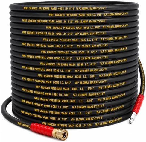 LIULO TOOL 100 FT Pressure Washer Hose with 3/8" Quick Connect, 4000 PSI Kink Resistant High Tensile Wire Power Washer Hose by LIULOTOOL