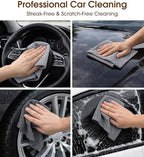 Microfiber Cleaning Cloth Roll, 100 Pack 12 x 12 Inch Tear Away Reusable Paper Towels, Thick Cleaning Towels, Absorbent Lint Free Washable Rags for Kitchen, Car, Garage and Workshop - Gray - Image 2