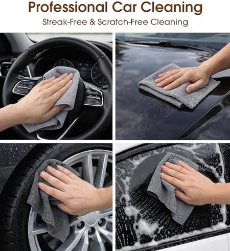 Microfiber Cleaning Cloth Roll, 100 Pack 12 x 12 Inch Tear Away Reusable Paper Towels, Thick Cleaning Towels, Absorbent Lint Free Washable Rags for Kitchen, Car, Garage and Workshop - Gray - Image 2