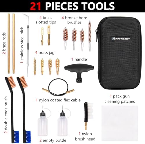 BOOSTEADY Universal Handgun Cleaning kit .22,.357,.38,9mm,.45 Caliber Pistol Cleaning Kit Bronze Bore Brush and Brass Jag Adapter - Image 2